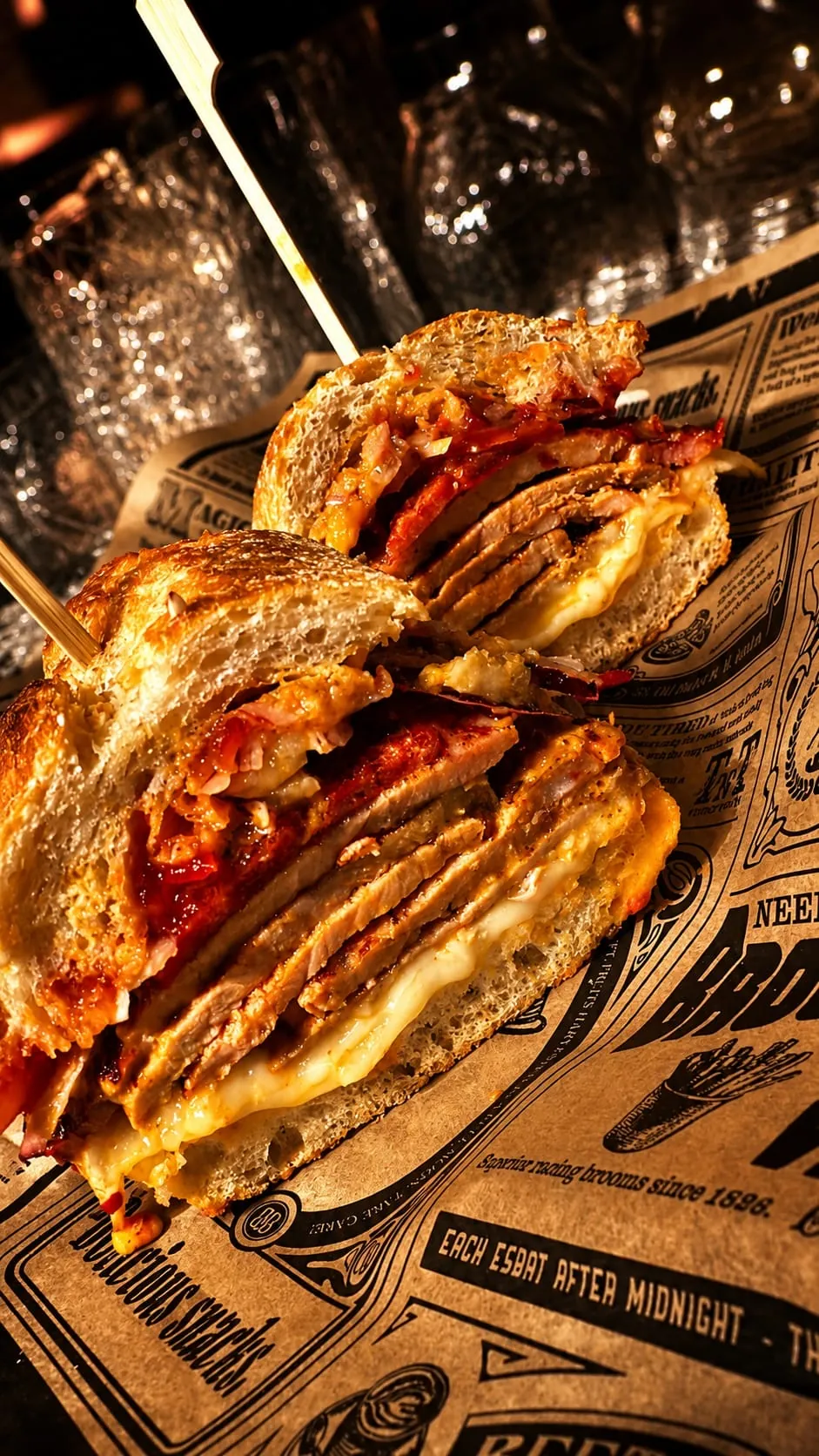 Bocadillo Pata Punto G cortado por la mitad